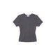 Gray fitted t-shirt.