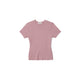 Mauve ribbed knit t-shirt.